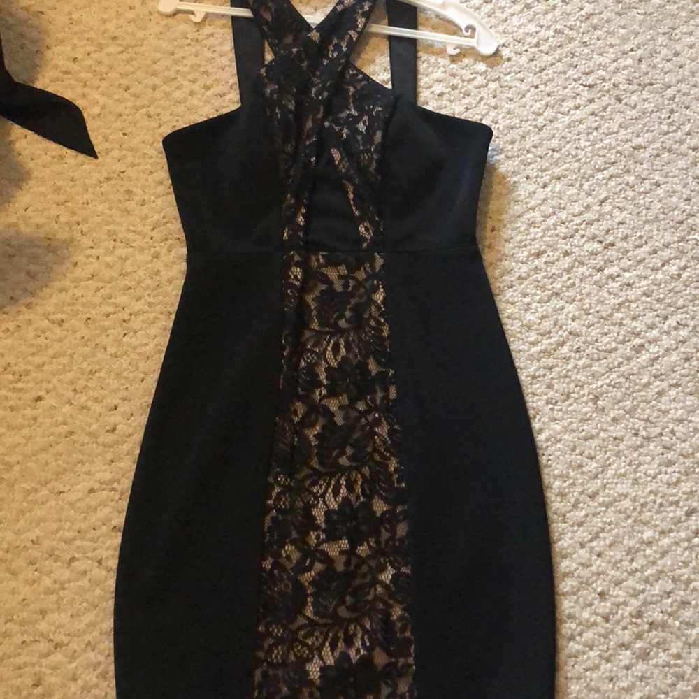 Black and nude lace like dress